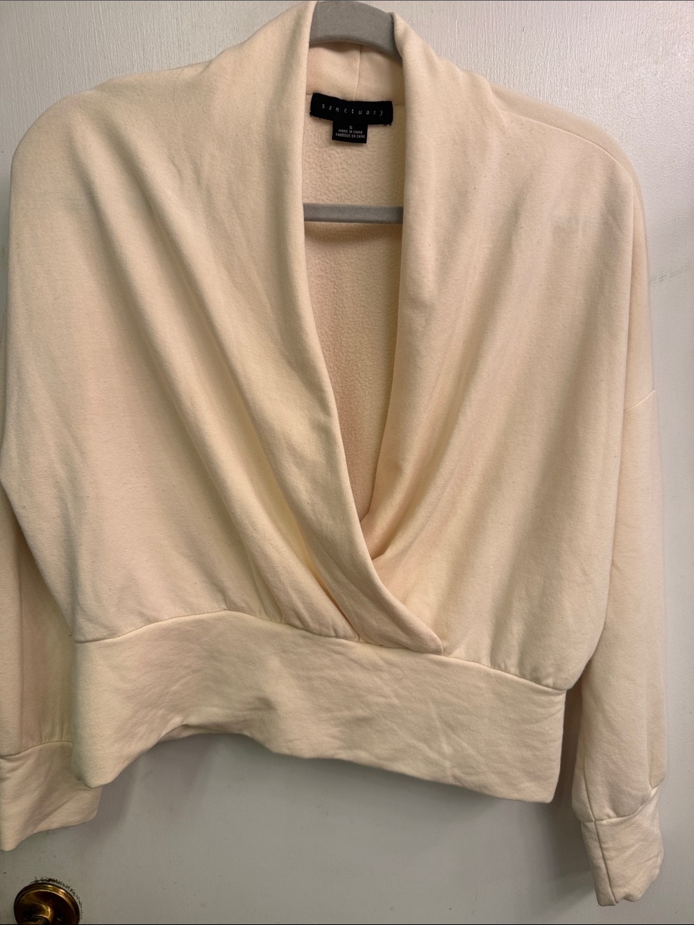 Sanctuary Cream Draped Front Style Top SUPER soft